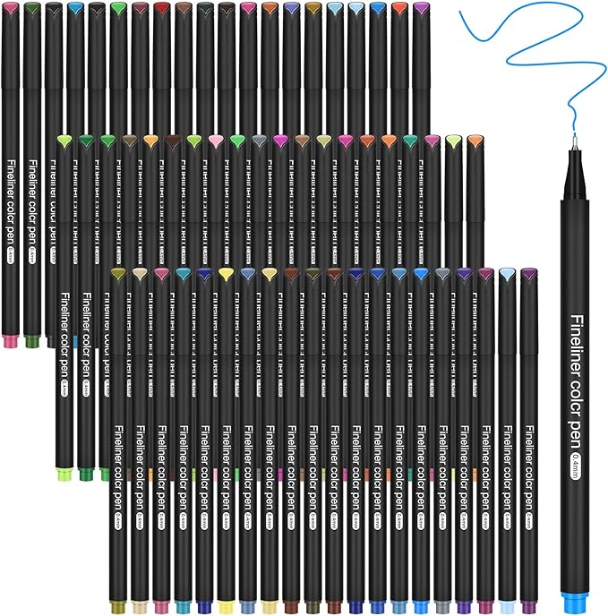 Colored Pens for Journaling, Planning Bullet Journals Fineliner Felt Tip Fine Point Marker Pens 60 Vibrant Colors - Premium Writing planner accessories