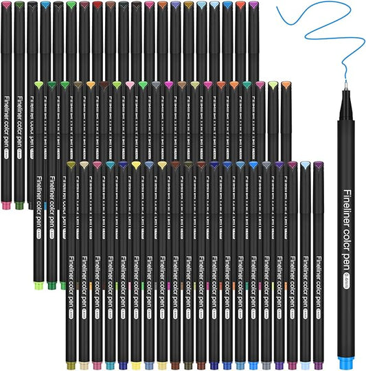 Colored Pens for Journaling, Planning Bullet Journals Fineliner Felt Tip Fine Point Marker Pens 60 Vibrant Colors - Premium Writing planner accessories