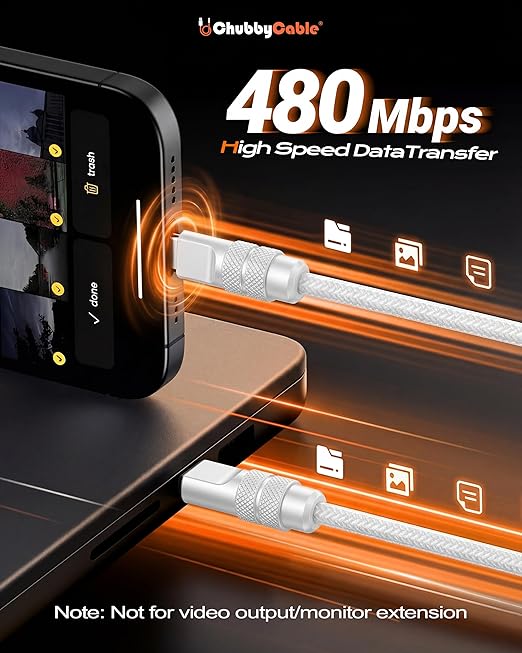 chubbycable Flex USB C to USB C Cable 240W Fast Charging Soft Braided Heavy-Duty Type C Charger 6.6FT for iPhone 17, MacBook Pro, Samsung Galaxy, Black