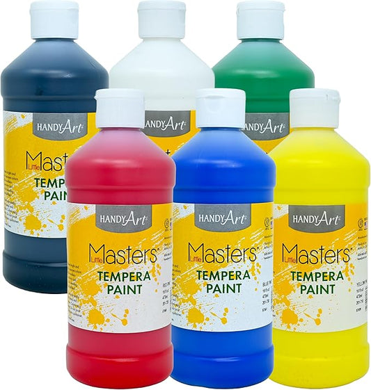 Handy Art Little Masters Tempera Paints Set, 16 oz, 1 Pound (Pack of 6)