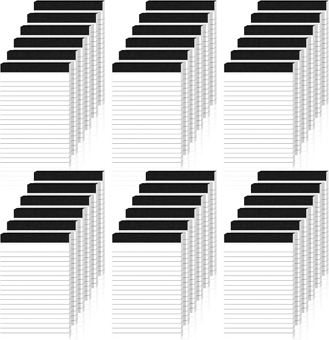 4x6 Lined Notepads 36-Pack - White Ruled Memo Pads with Firm Backing for Daily Lists, School Notes & Office Reminders | Smooth No-Bleed Paper for Students, Teachers & Professionals