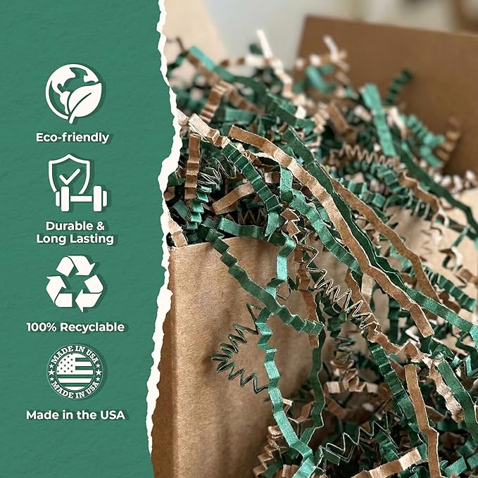MagicWater Scented Crinkle Cut Paper - 2 oz - Pine - Perfect for Shredded Paper Filler, Basket Filler, Gift Boxes, Bridesmaid Gifts, Christmas Stuffers & More – For All Occasions