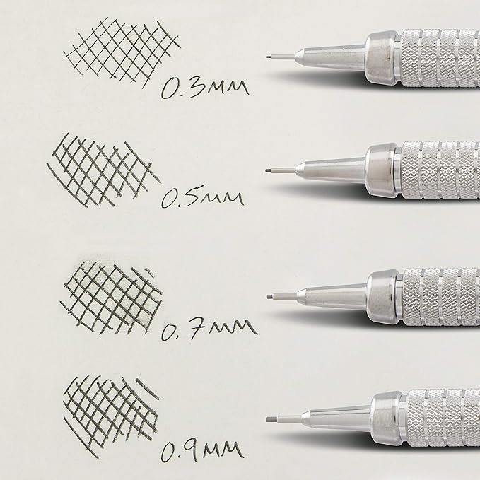 Pentel GraphGear 500 Limited Edition Mechanical Pencil, Classic Colors Box Set, 0.3, 0.5, 0.7, 0.9mm point sizes included, Box of 4 Pencils (PG520RBXSET)