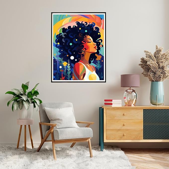 SKRYUIE Paint by Numbers Kits for Adults African Americans, Acrylic Africa Oil Paint by Numbers for Adults Beginner Canvas with Brushes Paintwork Art Crafts for Home Decor 16x20 inch u4