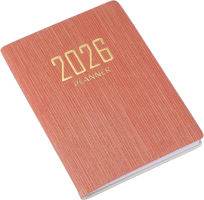 PATIKIL 2026 Daily Planner Notebook, 4.2 x 3.1" 64 Sheets Undated to Do List Daily Weekly Monthly Goals Pocket Notebook for Office Home Study Work Weeding Time Management, Pink