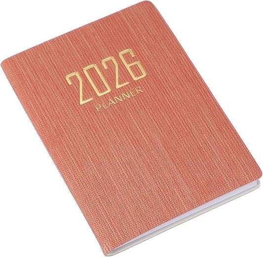 PATIKIL 2026 Daily Planner Notebook, 4.2 x 3.1" 64 Sheets Undated to Do List Daily Weekly Monthly Goals Pocket Notebook for Office Home Study Work Weeding Time Management, Pink