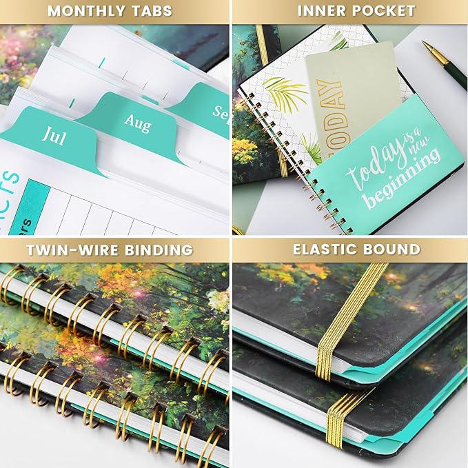 Planner 2026-2027 - Academic Planner 2026-2027, July 2026 - June 2027, 6.3" x 8.4", Weekly and Monthly with Tabs, 26-27 Calendar Planner, Hardcover Planning Agenda Book for Office School, Inner Pocket, Thick Paper