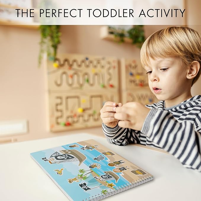ZICOTO Fun Sticker Book for Toddlers 2-4 Years - Perfect Kids Activity Book with 500+ Beautiful Stickers & 12 Themes for Entertaining Boys & Girls 4-8 While Traveling - Incl. Coloring Pages