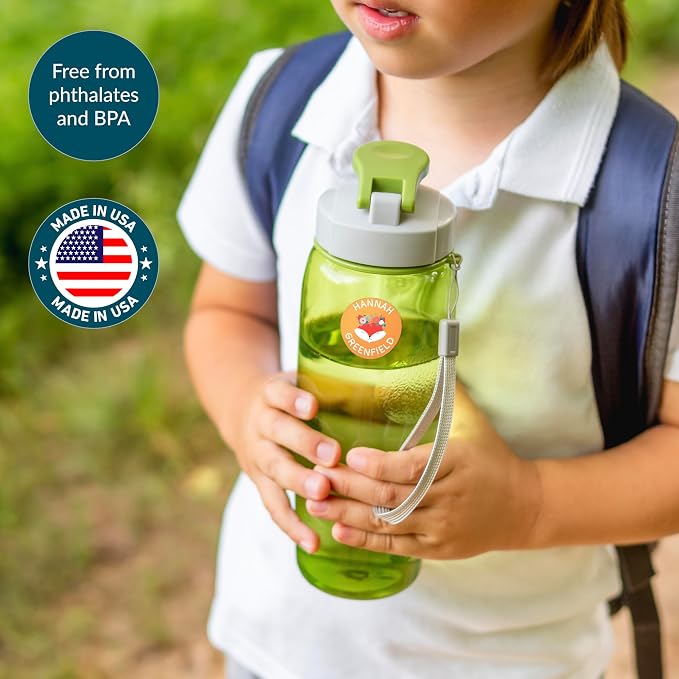 Personalized Waterproof Name Labels for Kids | Optional Packs 50, 150, 230 Labels | Custom Name Stickers for Kids' Clothing Tag, Water Bottle, Lunch Box, Customize Kid Name Label for Daycare Spring