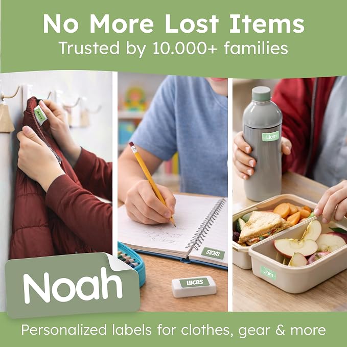 Personalized Universal Name Labels for Kids & Adults - Green [140pcs] - Waterproof Name Stickers for School, Daycare & Clothes - Item & Supplies Name Stickers - Custom Stick On Labels