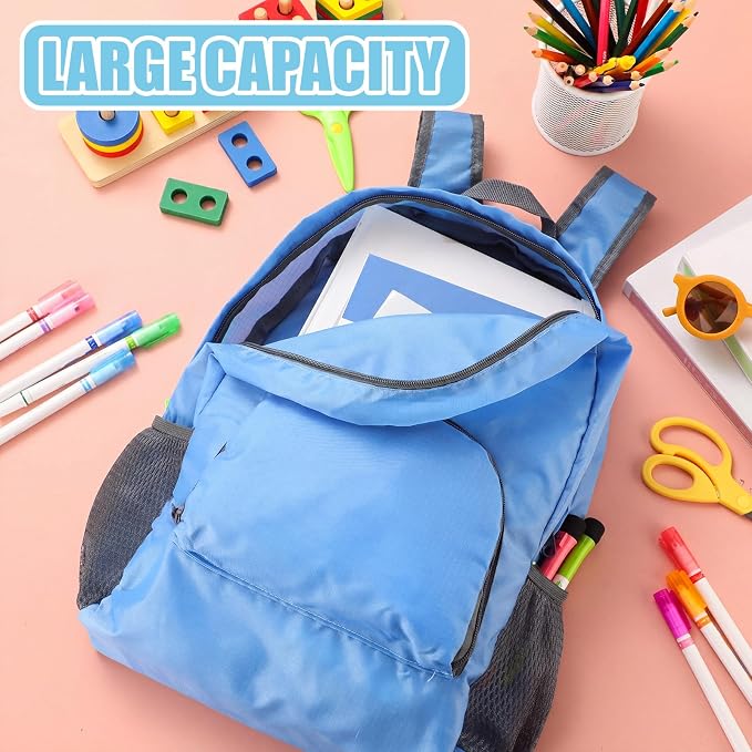 Jexine 10 Pcs Backpacks Bulk 16.5 Inches Lightweight Travel,Sunny Pastel | Basic Book Bags for School Outdoor, Foldable Storage, Ideal Students Adults Commuters, Bulk Backpack Set for Teams