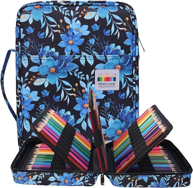 Coloring Pencil Case 220 Slots Pencils/Gel Pens Organizer Waterproof Travel Case Zipper Carrying Portable Pencil Markers Pen Holder Bag for Painter Writers