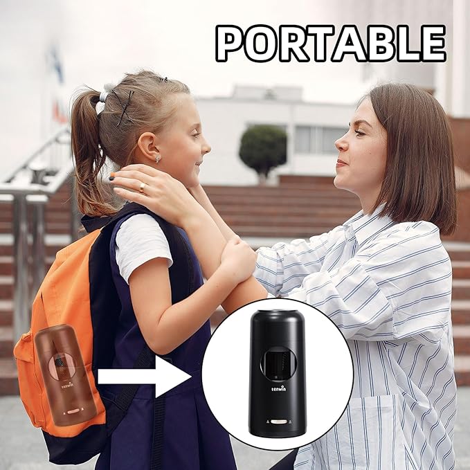 tenwin Rechargeable Electric Pencil Sharpener, Fully Automatic Pencil Sharpener for 7-11.5mm Pencils, Hands-Free Sharpener for Colored Pencils, Auto in&Out, Adjustable Pencil Nibs, Black