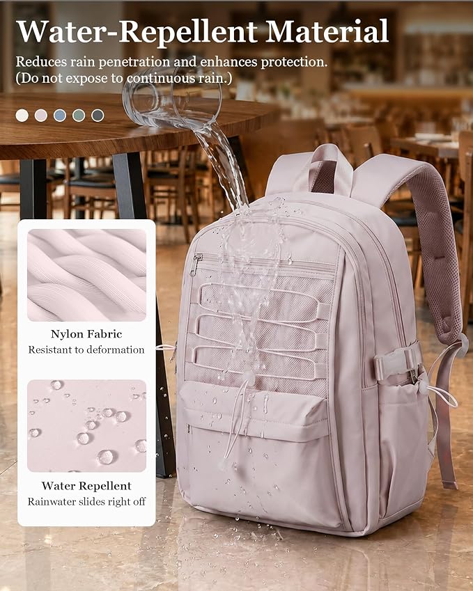 suwasp College Backpack for Women, Waterproof Laptop Backpack Fits 15.6 Inch Laptop, School Bookbag with Water Bottle Pocket, Anti Theft Work Backpack for College, Travel, Commuter,