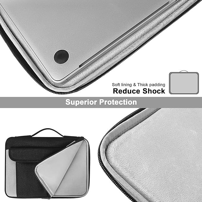 DOMISO 14-15 Inch Laptop Sleeve Case, Water-resistant Shockproof Laptop Protective Case for MacBook Air 15,Dell XPS 15,Lenovo, HP, ASUS, Acer Laptop Notebook,Black