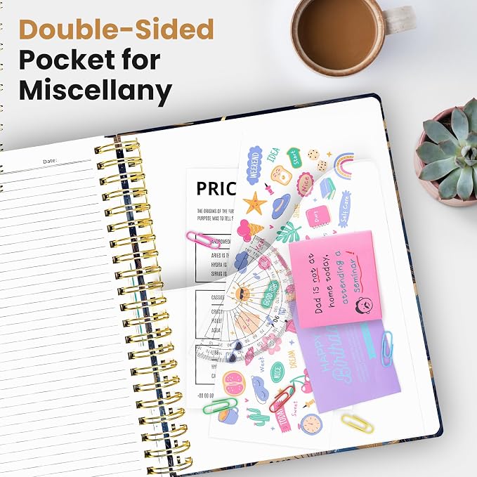 Taja Spiral Notebooks for Work 5 Subject Notebook with Removable Dividers