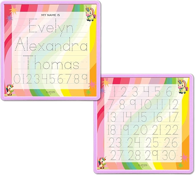 Kid's Name Tracing Board | Dry Erase Letter Tracing | Reusable Writing Practice Board | Personalized | Baby Unicorn Theme