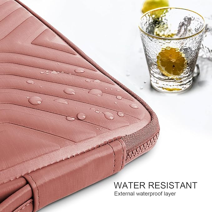 DOMISO 15.6 Inch Shockproof Waterproof Laptop Sleeve with Handle Lightweight Soft EVA Tablet Case for 15.6" Laptops/Lenovo IdeaPad/Acer Aspire E15 / HP Envy 15 / Dell, Pink