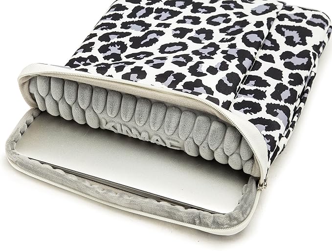 Kinmac 360deg Protective Water Resistant Laptop Case Bag Sleeve with Handle (Leopard, 13.5 inch-14 inch)