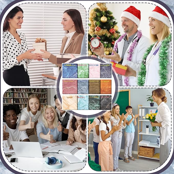 Yinder 24 Pcs Inspirational Sticky Notes Cute Motivational Sticky Notes Pad End of Year Employee Appreciation Gifts Bulk for Teacher Nurse Coworkers Office Supplies 3 x 3'' (Appreciation,Marble Color)