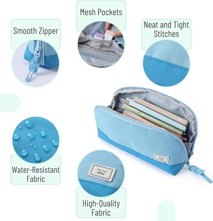 Mr. Pen- Fabric Pencil Case Pouch, Blue, Triangular Shape Pencil Pouch