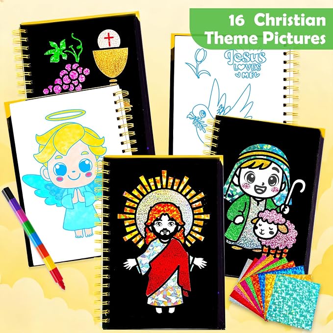 FUNNYB&G Mess-Free Foil Art Craft for Kids Ages 4-10, Kids Birthday Gift