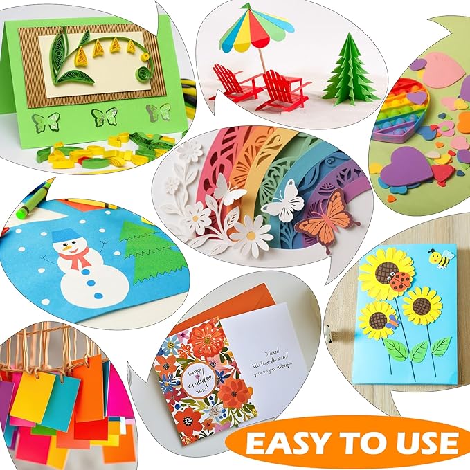 240 Sheets 8.5" X 11" Colored Cardstock, 80 Assorted Colors 180 GSM/65 LB Construction Paper Card Stock Printer Paper for Printing, Card Making, DIY Crafts, Kids School Supplies,Party Decorations