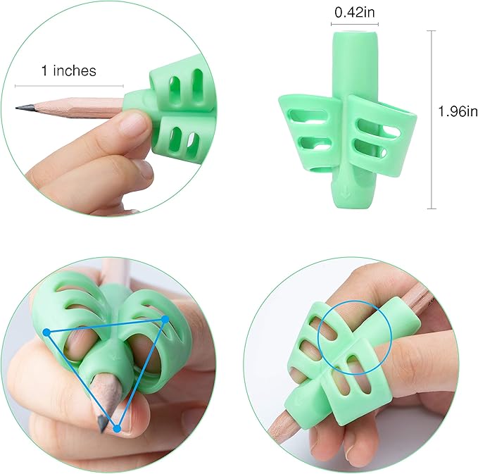 Pencil Grips for Kids Handwriting Left Handed, Toddlers 2-4 Years, Soft Silcone Training Grip with Assorted Colors, Pack of 5