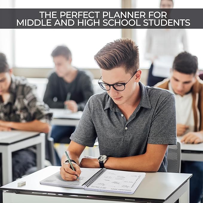 Aesthetic 2025 Student Planner To Stay Organized - A Beautiful 8.5" x 5.5" Planner for Middle and High School Students with Weekly & Monthly Spreads For The 24-25 Academic Year