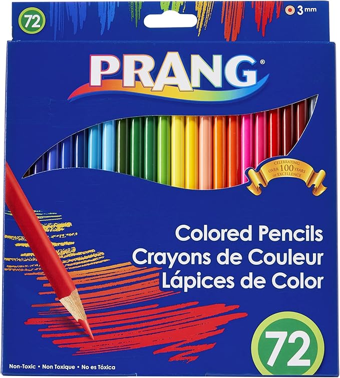 Prang Colored Pencil Sets, 3 Mm, 2b (#1), Assorted Lead/barrel Colors, 72/pack
