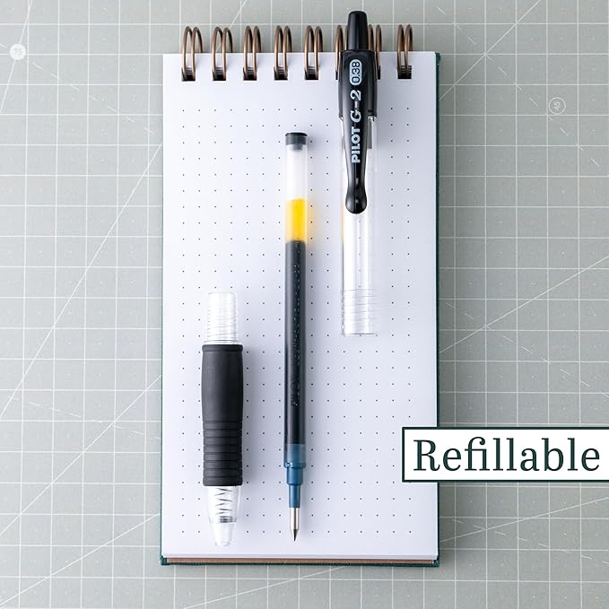 PILOT G2 Premium Refillable and Retractable Rolling Ball Gel Pens, Ultra Fine Point, Black Ink, 12-Pack (31277)