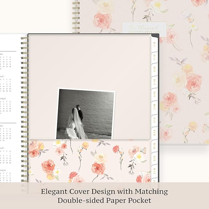 Blue Sky Life Note It 2025-2026 Academic Year Weekly and Monthly Planner, July 2025 - June 2026, 8.5” x 11”, Frosted Cover, Laminated Tabs, Wirebound, Storage Pocket, Hannah