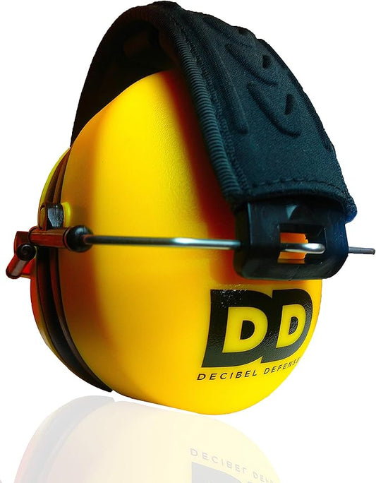 DECIBEL DEFENSE Professional Safety Ear Muffs 37dB NRR - The HIGHEST Rated & MOST COMFORTABLE Ear Protection for Shooting & Industrial Use - THE BEST HEARING PROTECTION...GUARANTEED (SAFETY YELLOW)