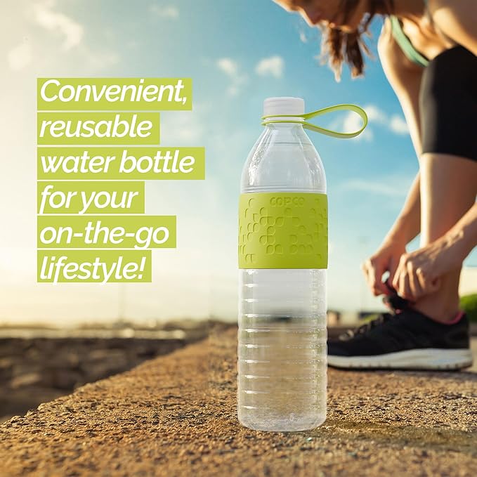 Copco Hydra 20 oz Water Bottle with Carrying Loop – Leak Proof, BPA Free Tritan, Dishwasher Safe, Twist-Open Body, Non-Slip Silicone Grip, Perfect for Gym, Travel, Office & Daily Use (Green)