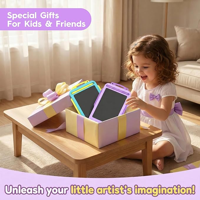 2Pack LCD Writing Tablet for Kids with Stander, 8.5 Inch Colorful Drawing Board Tablet, Educational Toddlers Toys, Kids Travel Games, Learning Toys Birthday Gifts for 3-8 Year Old Boys Girls