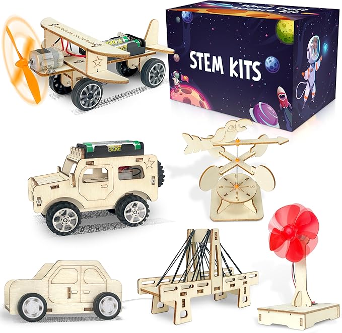 LINAYE 24 Packs STEM Kits for Kids, 6 in 1 Treasure Box Toy Stem Projects Crafts for Kids Age 8-12 Valentines Gifts for Classroom Science Birthday Party Favors Gifts for Boys Girls Ages 8 9 10 11 12