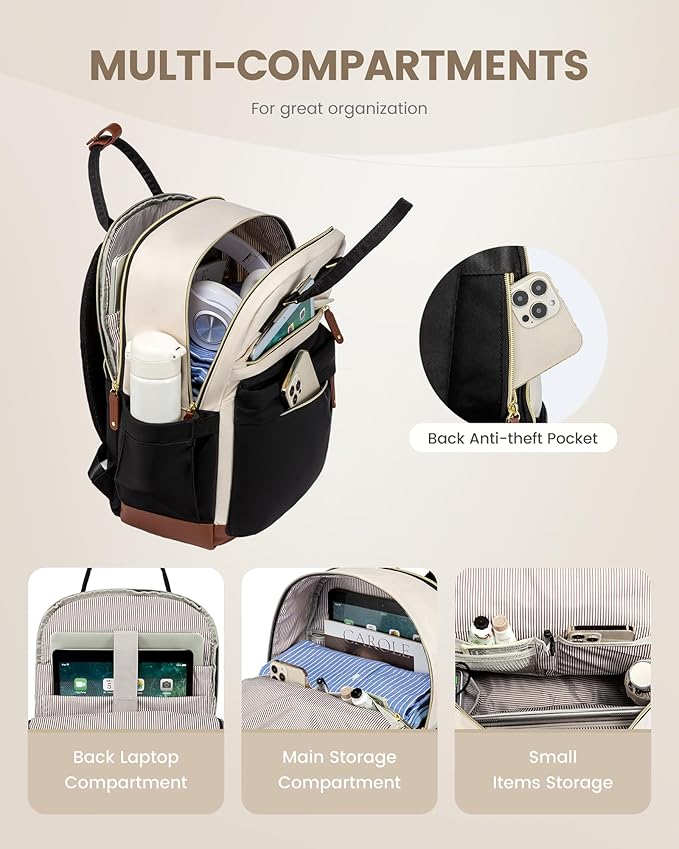 LOVEVOOK Travel Laptop Backpack Women, 17.3 Inch Anti-theft Laptop Bag with USB Port, Fashion Waterproof Computer Backpacks Teacher Nurse Backpack Purse for College School Work