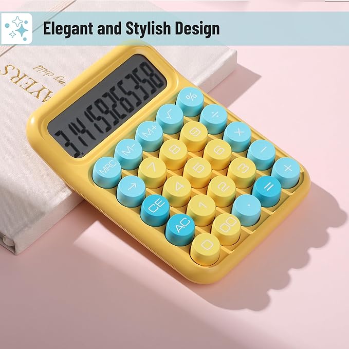 Mr. Pen- Mechanical Switch Calculator, 12 Digit Large LCD Display, Colorful with Big Buttons, Mechanical Switch Calculator for Home, School, Office