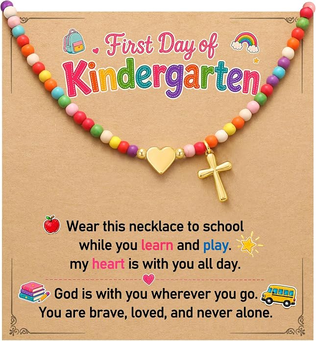 First Day of School Gift for Girls Kindergarten Preschool Necklace
