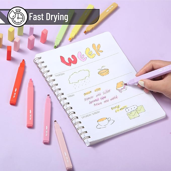Mr. Pen- Aesthetic Highlighters No Bleed, 8 Pack, Summer Morning, Chisel Tip, Cute Highlighters Assorted Colors for Journaling, Highlighting, Underlining, Fast Dry, Back to School Supplies