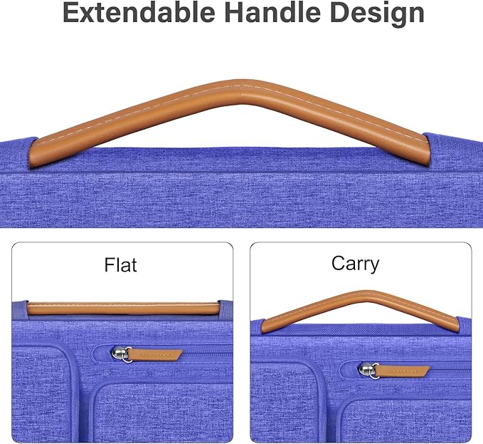 MOSISO 360 Protective Laptop Case 13.3 inch, 13-13.3 inch Laptop Sleeve Compatible with MacBook Air/Pro 13 / Pro 14,HP Dell Acer ASUS,Side Open Carrying Case with 4 Zipper Pockets&Handle, Royal Blue