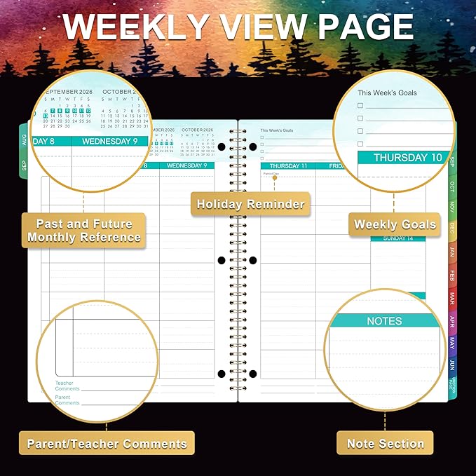 Student Planner 2026-2027 - School Planner 2026-2027, August 2026 - June 2027, 8.5" x 11", Monthly and Weekly Calendar for Middle or High School