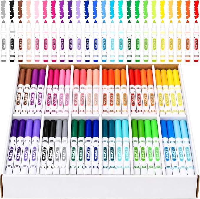 Markers Bulk, 480 Washable Markers for Kids Classroom, 24 Colors