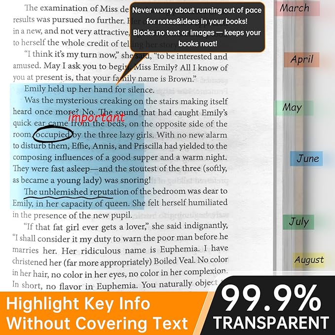 Transparent Sticky Notes with Marker, 【99.9% Transparency, Strong Adhesion,Waterproof 】 MEIGAONE 7 Pack Clear Sticky Note 3x3,Translucent Sticky Note Office,School Supplies
