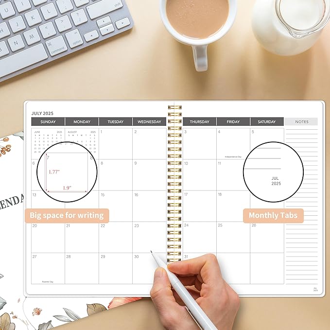 Monthly Planner 2026-2027, 2026 Calendar 18 Months Planner, January 2026 - June 2027, 8.5" x 11", 2026 Academic Calendar Hard PVC Cover with Spiral Bound, Perfect for School & Office for Women & Men