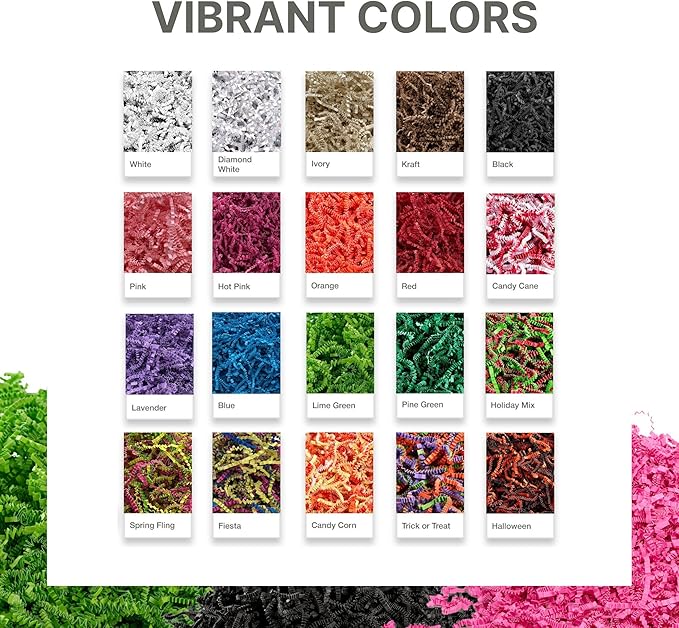 FRILLZ by DECOfill™ Crinkle Cut Paper Shred Filler for Baskets, Gifts, Packing and Protecting your Birthday, Weddings, Anniversary, Valentines Day, and other gifts (2 pound, Pine Green)