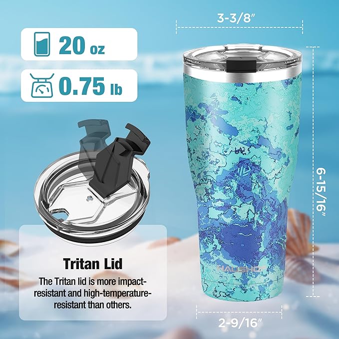 HAUSHOF 20 oz Tumbler, Stainless Steel Vacuum Coffee Tumbler, Durable Insulated Tumbler Cups for Hot and Cold Drinks, Portable Water Tumbler with Lid for Office, Camping, Sports