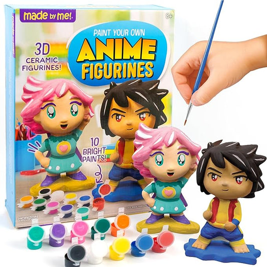 Made By Me Build & Paint Your Own Wooden Toys, DIY Wood Craft Kit, Easy to Assemble, Anime Figurines