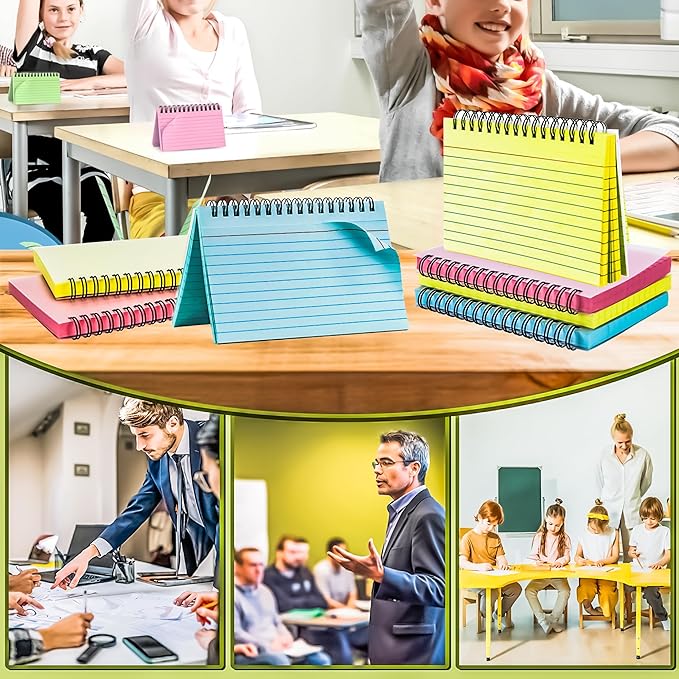 Colorful 150 Pcs Spiral Index Cards 4x6 Inch Flash Cards with Ring Lined Note Card Book Flashcards, Colored Ruled Card Pad Index Note Books 4 x 6 Notecards for Studying School Supply College