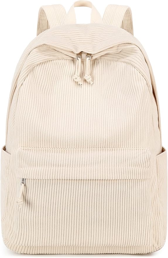 BTOOP School Backpack for Teens Large Corduroy Bookbag Lightweight 15.6 inch Laptop Bag for Girls Women Casual High School College